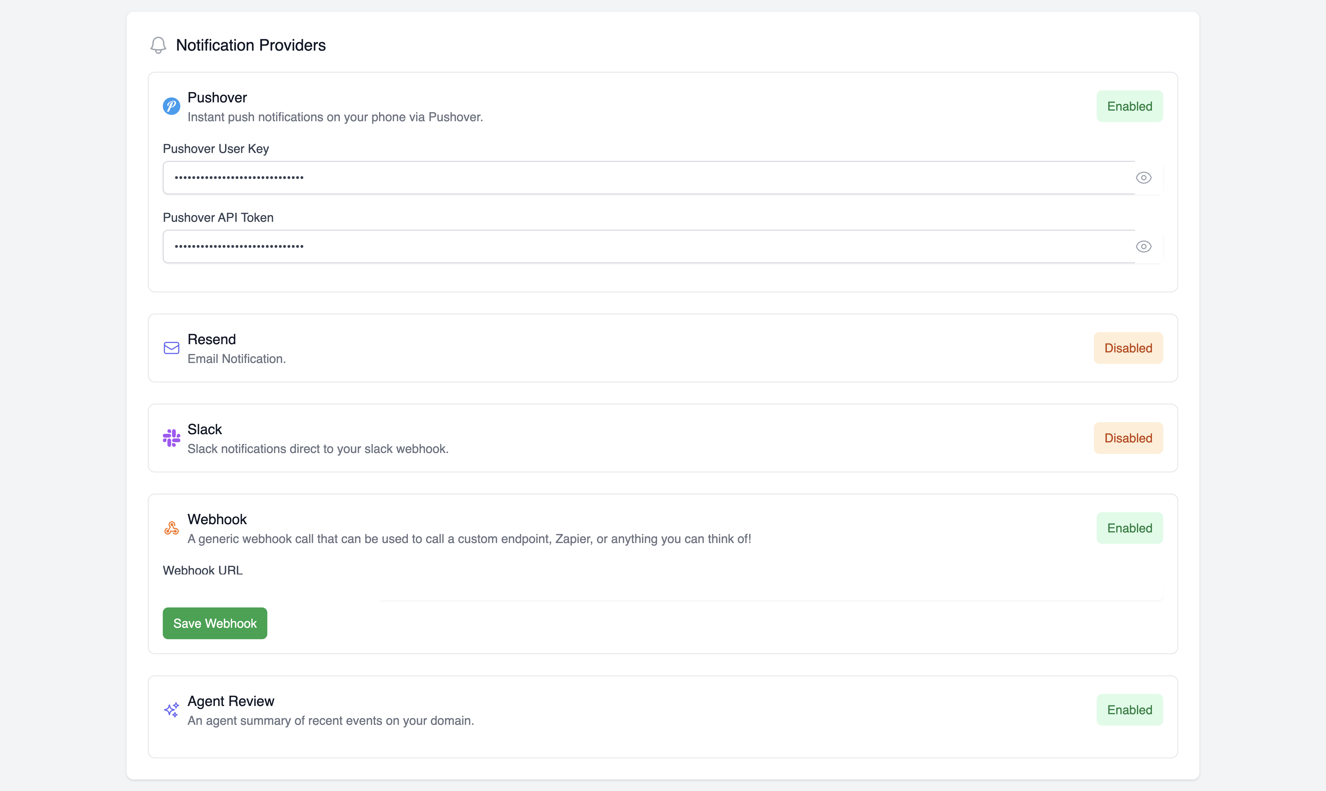 Notification Channel Settings